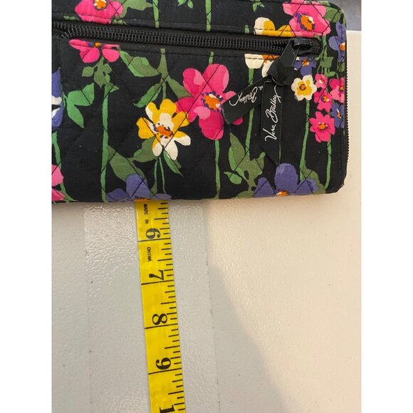 Vera Bradley Wallet Wild Flower Quilted Floral Turnlock Wallet With Zip Pocket - Picture 6 of 8